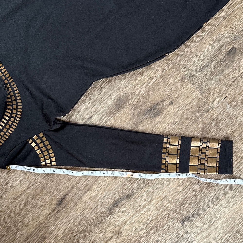 Fitted Black and Gold Women's Dress - Picture 9 of 9